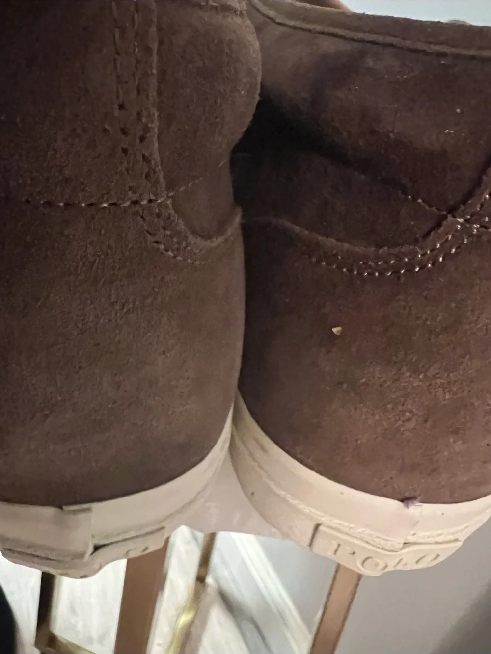 Polo by Ralph Lauren Brown Suede Chukka Boots with Tan Tongue